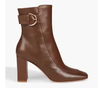 Gianvito Rossi Buckled leather ankle boots - Brown Brown