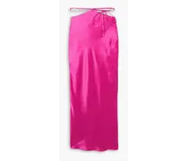 Cutout crystal-embellished silk-satin maxi skirt - Pink