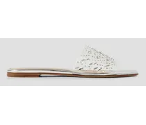 Gianvito Rossi Crystal-embellished PVC slides - White White