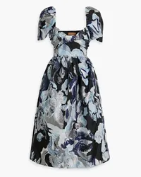 Stine Goya Everleigh twisted metallic jacquard midi dress - Blue Blue