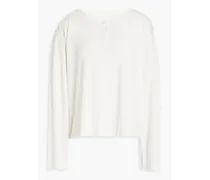 Ribbed jersey top - White