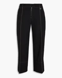 Jacquemus Topstitched cropped wool straight-leg pants - Black Black