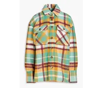 Orgi checked fleece shirt jacket - Green