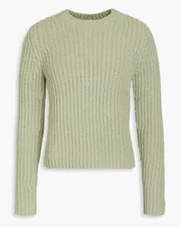 Vince Ribbed cotton-blend sweater - Green Green