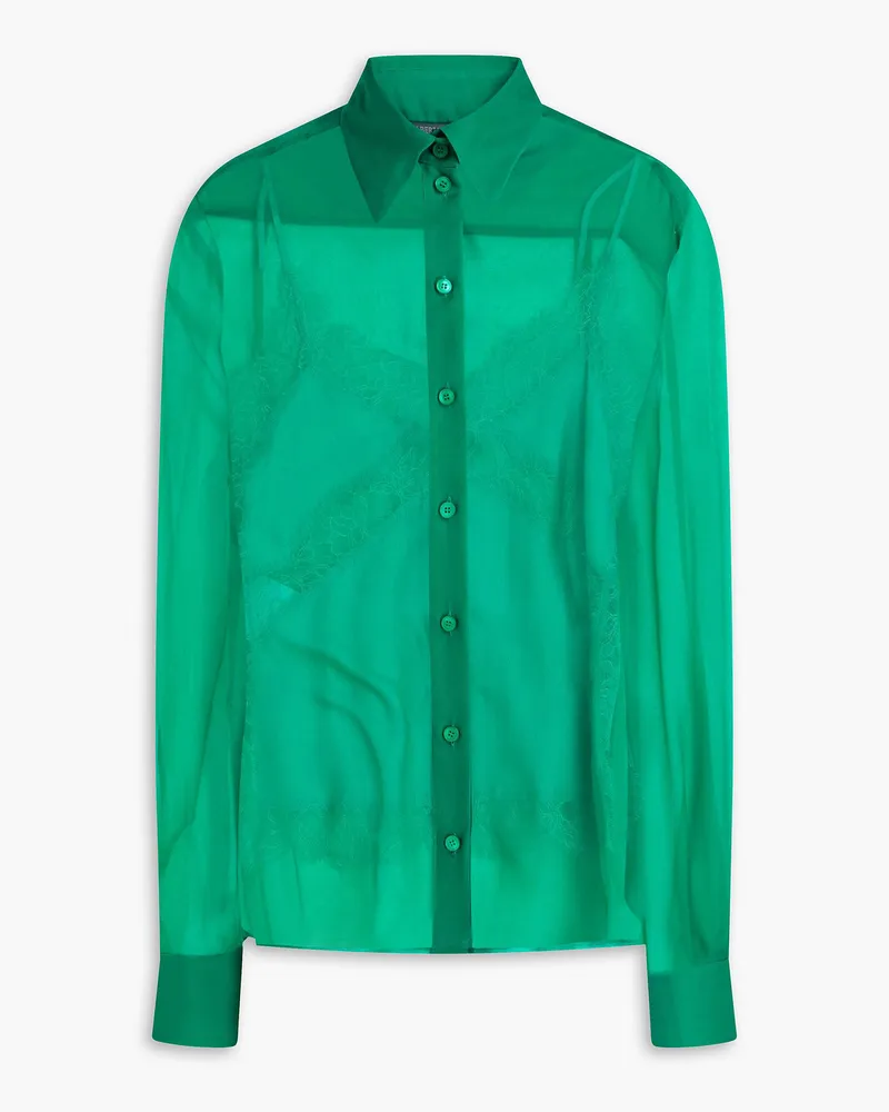 Alberta Ferretti Layered silk-chiffon blouse - Green Green