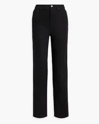 ROTATE Birger Christensen Crystal-embellished high-rise straight-leg jeans - Black Black