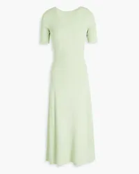 Maje Ribbed-knit midi dress - Green Green