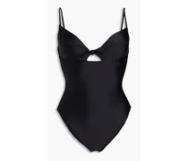 Stella cutout knotted swimsuit - Black