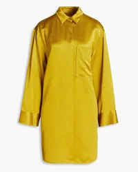 By Malene Birger Olisse crinkled satin-crepe shirt mini dress - Green Green