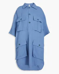 Petar Petrov Pleated twill shirt dress - Blue Blue