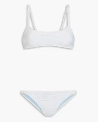 Lisa Marie Fernandez The KK perforated stretch-crepe bikini - Blue Blue