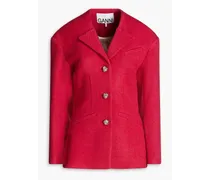 Wool-blend twill blazer - Red