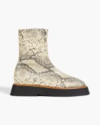 WANDLER Rosa snake-effect leather platform ankle boots - Animal print Animal