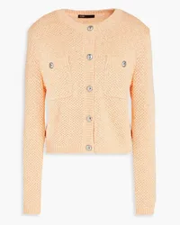 Maje Sequin-embellished crochet-knit cardigan - Orange Orange