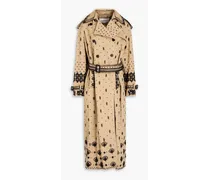 Valentino Garavani Embellished twill trench coat - Neutral Neutral
