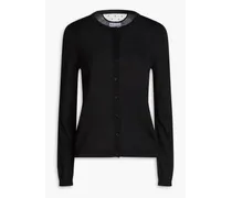 Wool, silk and cashmere-blend cardigan - Black
