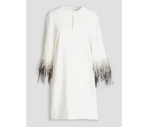 Embellished crepe mini dress - White