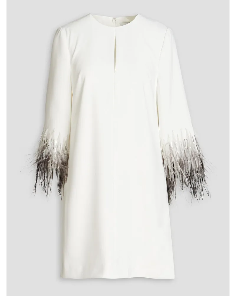 Halston Embellished crepe mini dress - White White