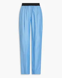 Loulou Studio Pleated slub twill straight-leg pants - Blue Blue