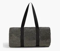 Crystal-embellished shell weekend bag - Black