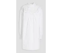 Rosana broderie anglaise-paneled cotton mini dress - White