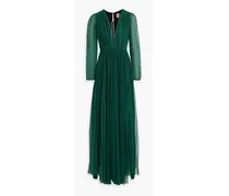 Janelle plissé-point d'esprit gown - Green