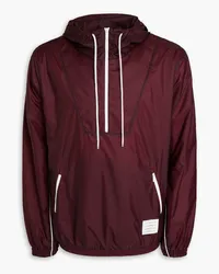 Thom Browne Ripstop hooded track jacket - Burgundy Burgundy