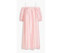 Portia cold-shoulder crystal-embellished satin-crepe midi dress - Pink