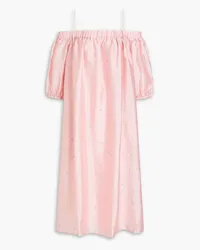 Stine Goya Portia cold-shoulder crystal-embellished satin-crepe midi dress - Pink Pink