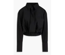 Cravate cropped wool-blend shirt - Black