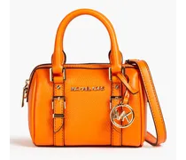 Textured-leather shoulder bag - Orange