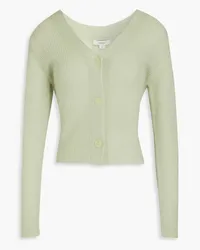 Vince Brushed ribbed-knit cardigan - Green Green