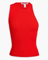 Autumn Cashmere Asymmetric ribbed-knit tank - Red Red