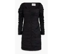 Asha ruched stretch-cotton mini dress - Black