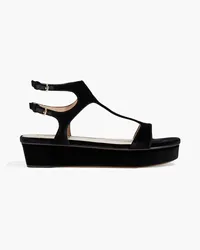 Valentino Garavani Cutout velvet platform sandals - Black Black