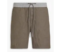 Two-tone stretch-cotton poplin shorts - Neutral