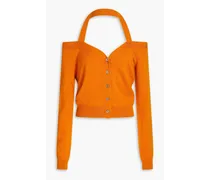 Cold-shoulder cashmere cardigan - Orange