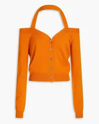 Zeynep Arcay Cold-shoulder cashmere cardigan - Orange Orange