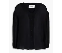 Ultra gathered crepe de chine blouse - Black