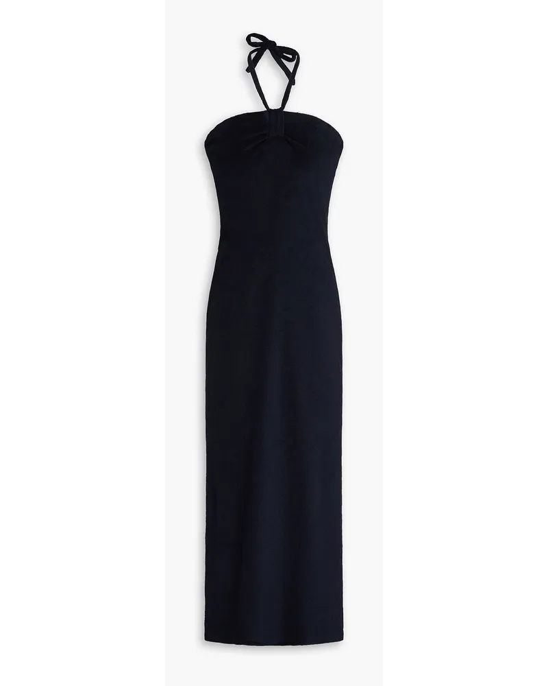 Giuliva Heritage Collection Leda draped modal-blend terry halterneck midi dress - Blue Blue