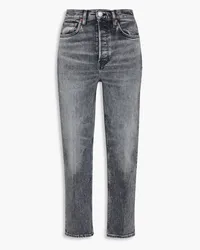 RE/DONE 70s faded high-rise straight-leg jeans - Gray Gray