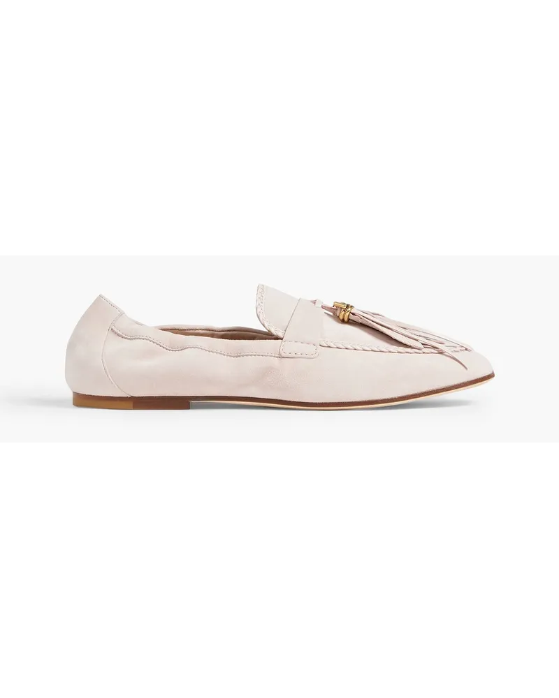 TOD'S Embellished suede loafers - Pink Pink