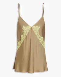 Rag & Bone Logan lace-trimmed silk-blend twill camisole - Green Green