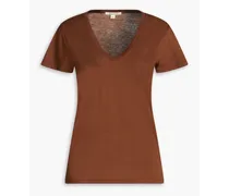 Supima cotton-jersey T-shirt - Brown
