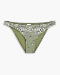 Zimmermann Paisley-print low-rise bikini briefs - Green Green