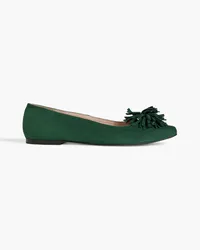 Iris & Ink Julie embellished suede ballet flats - Green Green