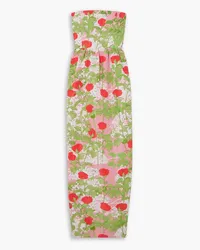 BERNADETTE Lena strapless floral-print taffeta gown - Multicolor Multicolor