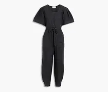 Viney pintucked linen jumpsuit - Black
