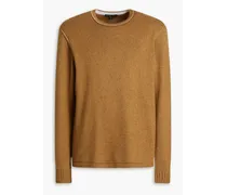 Cotton, wool and mohair-blend sweater - Brown