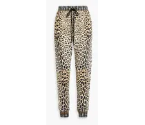 Leopard-print French cotton-terry track pants - Animal print